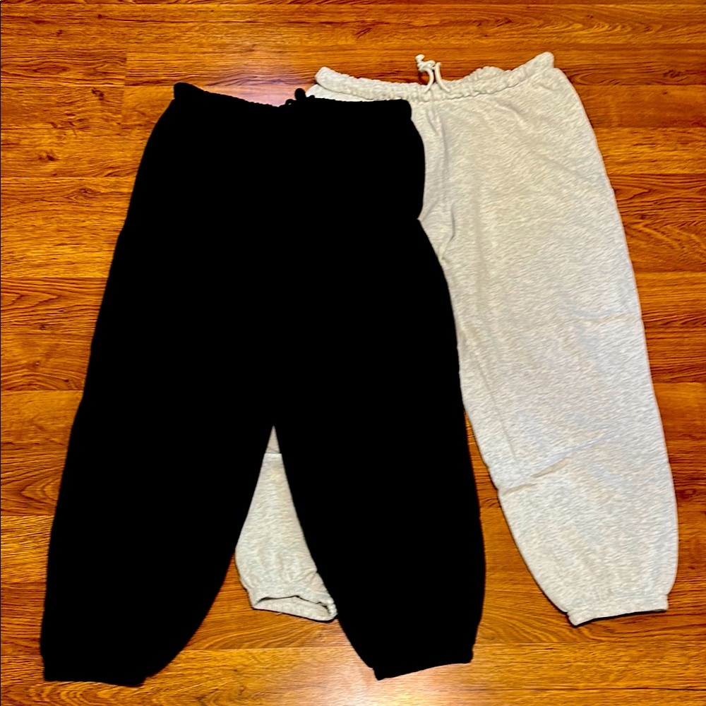 Old Navy Lot of 2 Black and Gray Jogger Pants Large